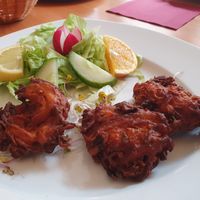 Fried onion rings, appetizer at Indian Tandoori in Bruges