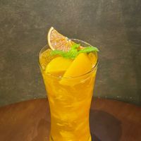 Peach orange lemongrass tea at Bamboo Bistro in Ho Chi Minh City