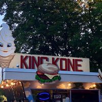 Black bean veggie burger and one dairy free ice cream flavor (changes daily)    at King Kone in Katonah