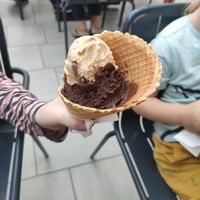 Vegan chocolate and vanilla (already half devoured) at Grycan in Bydgoszcz