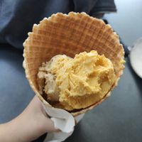 Vegan mango and vanilla (about half left) at Grycan in Bydgoszcz