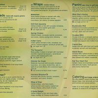 Menu at Pangea in Ashland