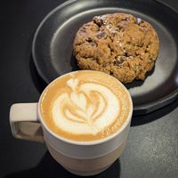 House made chocolate chip cookie and espressoo  at Exquisite Creatures Coffee in Portland