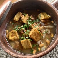 congee with tofu   at Anandinii Organic Garden & Kitchen in Sidemen