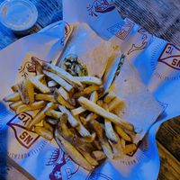 Veggie Wrap with Tofu and Fries and side of Vegan ranch  at Five Stars in Cincinnati