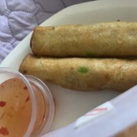 Vegetarian spring rolls  at Obanhmi Factory Shop in Surrey