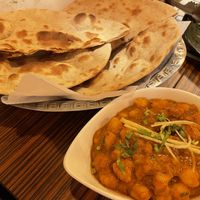 Chana masala and roti at Vege Herb Saga in Tokyo