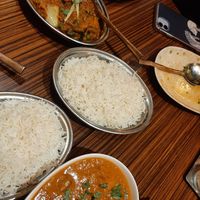 Mixed veg curry, Tofu curry, and what was left of our Cucumber salad at Vege Herb Saga in Tokyo