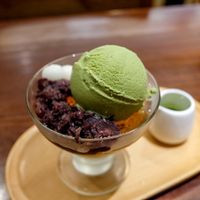 Matcha red bean ice cream sundae at Hoshina 穗科 - Songshan District in Taipei
