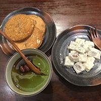 Senbei, matcha pudding, and warabimochi at Hoshina 穗科 - Songshan District in Taipei