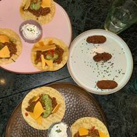 Vegan Carnita Tacos and Mushroom Truffle Croquettes   at A Vocados Ferran in Barcelona