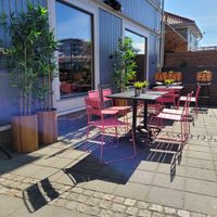 Outdoor seating at Los Tacos in Fredrikstad