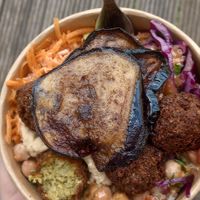Aubergine Falafel Box at Eat a Pitta - Clifton Village in Bristol