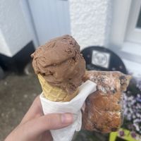  Chocolate salted caramel ice cream and cake   at Jessie's Dairy in Penzance