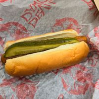 Vegan dawg... I ordered plain with a pickle at Devil Dawgs  in Chicago
