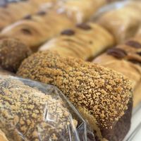 Chocolate breads, used vegan chocolate.  at Rice Bread Man 쌀빵맨 in Busan