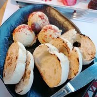 Humus and ciabatta at Matis Bar and Grill in Sozopol
