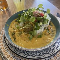 Vegan curry   at The Old School Hotel Restaurant & Bar in Port Isaac