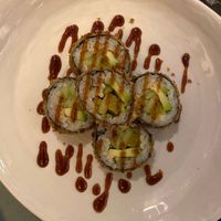 Fried Vegetarian Futomaki: avocado, cucumber, marinated turnip, fried in panko. at Sushi Kai Padova in Padua