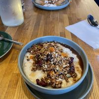 Porridge and vegan French toast   at Nectar in Edinburgh