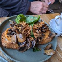 Garlic hummus and mushrooms toast at Nectar in Edinburgh