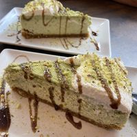 Tarta de queso con pistacho  at La Huella Vegana - ES Visuals in Andorra La Vella