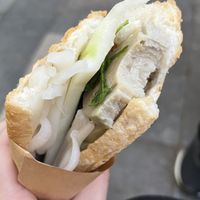 Number 2 (seitan and mushroom sausage) - very good   at Bánh Mì chay Vegan in Hanoi