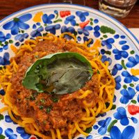 Vegan bolognese at Basta in Stockholm