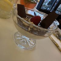 Hazelnut pannacotta for dessert.  at Basta in Stockholm