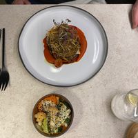 Aubergine main with side of veg at One80  in Valletta