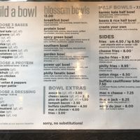 Menu part 2 at Blossom Du Jour - Midtown in New York City
