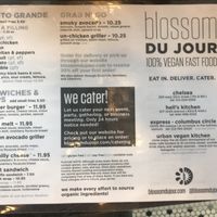 Menu at Blossom Du Jour - Midtown in New York City