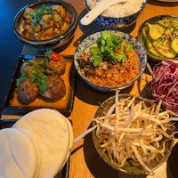 Steamed buns and a selection of hot and cold Korean Japanese fusion at Arc in Stockholm