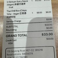 Receipt  #Veganuary at Mother Earth Classic - 大地之素 in Central Singapore