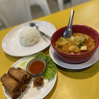 Rice spring rolls massaman curryy   at Amp & Aing Restaurant in Krabi