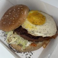 sunrise kimchi burger (yum)  at Veggie Grill by Next Level - Santana Row in San Jose