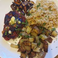 This was a horrible experience, the food was gross the stake was a common hamburger the sauce was unexciting the rice was plain and the potatoes acidic and that dish was 30 dolars! at Veggie Grill by Next Level - Santana Row in San Jose