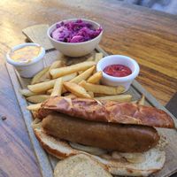 Close up of the Wunderbrat at Veggie Grill by Next Level - Santana Row in San Jose