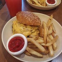 Double queso burger at Veggie Grill by Next Level - Santana Row in San Jose