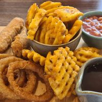 Battered 'no sausage' with Gravy at Garden of Eden in Windsor