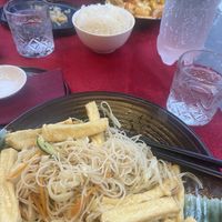 Veggie rice noodles, added tofu  at Yuga Sushi in Venice