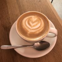 Flat white with oat milk   at Greasy Spoon - St Göransgatan in Stockholm