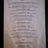 Menu at Vintage Bar in Hvar