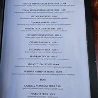 May 2025 menu at Vintage Bar in Hvar