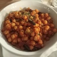 Chickpeas and eggplant in oven at Rediviva Cucina Povera in Thessaloniki