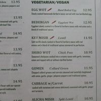 Sheba Ethiopian Restaurant vegan menu items at Sheba in Rockville