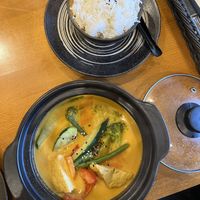 Stir-fried tofu curry with rice  at Yobi Food in Pardubice