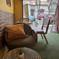 I got the little couch and table. More appropriate for coffee maybe but super cozy anywayy  at Sugar Planty in Mexico City