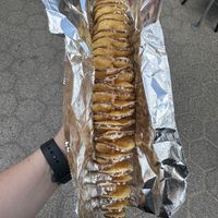 Salt n vinegar potato from twisted potato   at Vegan Night Market in New York City