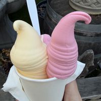 Medium Pineapple and Strawberry Soft Serve 🍦   at Meadowlark Dairy  in Pleasanton